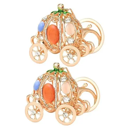 Produktbild: Amosfun 2st Kürbis Schlüsselanhänger Halloween-kürbis-schlüsselanhänger Zubehör Für Weihnachtsfeiern Frauen-taschen-anhänger-ornament Charms Zubehör Kürbisperlen Wagen Amulett Metall