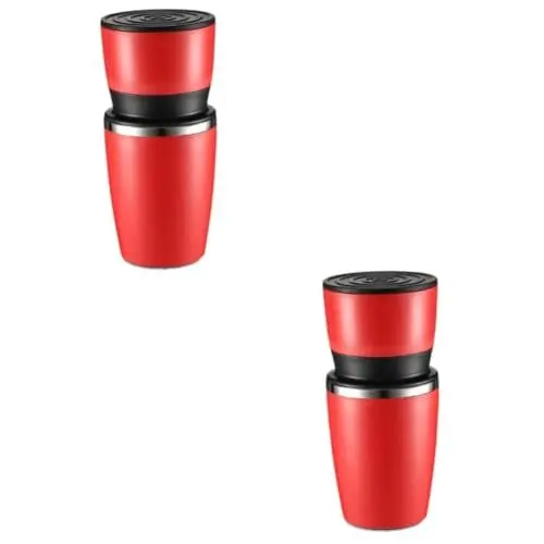 Produktbild: Amosfun 2st Mühle Mühle Elektrischer Kaffee Kaffeemaschine Kaffeeaufschäumer Elektrisch Manuelle Kaffeebohne Manueller Kaffee Brühkaffee Tragbarer Kaffee Manuelle Kaffeemühlen Rot