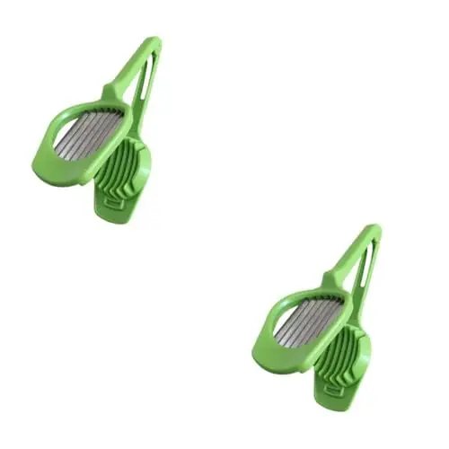 Produktbild: Amosfun 2st Multifunktionsschneider Eierschneider Fruchtschneider Multifunktionaler Slicer Pilzschneider Aufschnittmaschine Green
