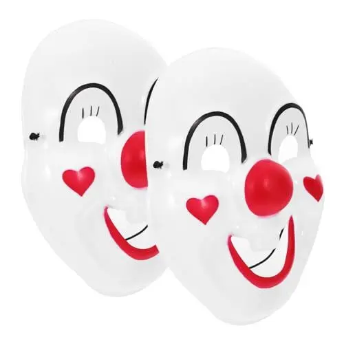 Produktbild: Amosfun 2 Stücke Clown Halloween Clown Cosplay Maske Es Clown Maske Outfits Clown Kostüme