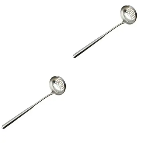 Produktbild: Amosfun 2st Suppenlöffel Aus Edelstahl Löffel Mit Langem Griff Löffel Zum Servieren Von Speisen Löffel Löffel Heißer Topf Suppenlöffel Sieb Langlebige Suppenkelle Suppensieb