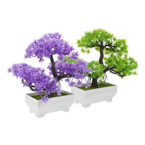 Produktbild: Amosfun 2stücke Künstlicher Bonsai-Baum Realistische Anlage Kiefernbonsai Topf Bonsai Pflanze Simulationspflanzen Baum Kiefern Pflanze Aus Harz Kiefern-Ornament Innenhof Gartenzäune