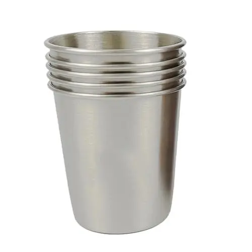 Produktbild: Amosfun 304 Bierkrug Aus Edelstahl Bierbecher Wiskey-gläser Pint Biergläser Gewürzsaucenbecher Dip-sauce-becher Rostfrei Trinkbecher Kaffeetassen Am Lagerfeuer Soße-auflaufförmchen Silver