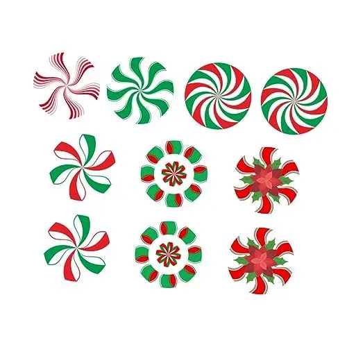 Produktbild: Amosfun 30 Stk Angebracht dekorativer Pfefferminz-Aufkleber Weihnachtsdekoration abnehm aufkleber wiederverwendbare sticker Weihnachtssüßigkeit Fensteraufkleber Wandtattoo für Weihnachten
