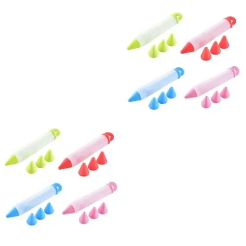 Produktbild: Amosfun 32 STK Sahnepumpe schreibkladde kitchenware Kuchen Dekorationsstift esszimmerstã¼hle bäckerei Cupcake-Topper Kuchenglasur Stift Kuchendekorationsstift Backwerkzeug aus Silikon rot