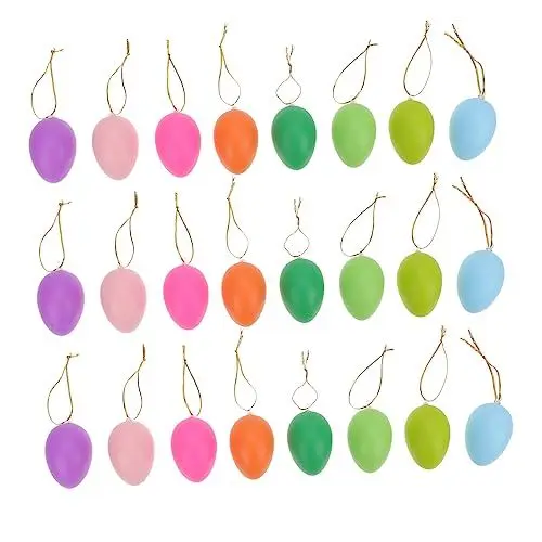 Produktbild: Amosfun 32st Ostereier Ornamente Präsentieren Osterbaum Hängende Dekoration Ei Anhänger Selber Machen Osterszene Zum Aufhängen Ostern Hängende Ornamente Wohnkultur Plastik Kind 6cm Modell