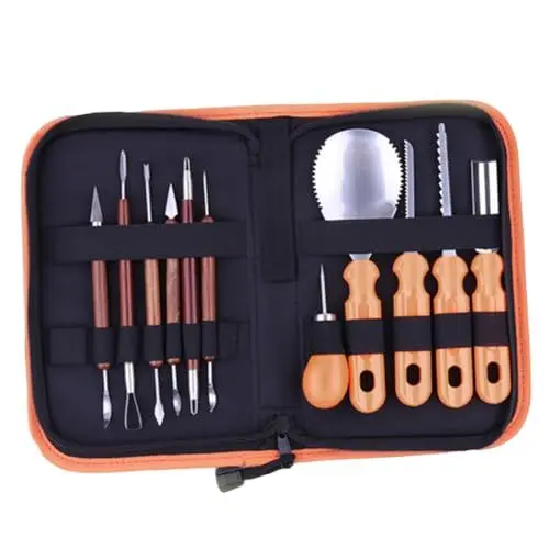 Produktbild: Amosfun 36 Stk Kürbisschnitzmesser Halloween Kürbis Schnitzmesser Set Schnitzwerkzeuge für Halloween Dekoration Kürbismesser Halloween-Schnitzwerkzeuge Kürbis-Schnitzset Orange