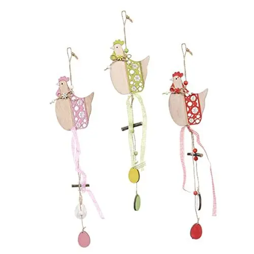Produktbild: Amosfun 3St Anhänger aus Hahnenholz Spielzeug für Kinder kinderspielzeug Wohnkultur holzscheiben Osterverzierung Osterbaum Anhänger Haushalt Papier geschnitten Charme schmücken Ornament
