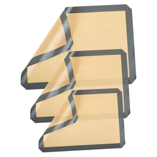 Produktbild: Amosfun 3stücke Silikon-backmatte Hitzebeständig Für Backen Und Kochen Antihaft-silikonmatte Doppelseitig Ofenmatte Wiederverwendbar Für Kekse Biskuits Und Pizza