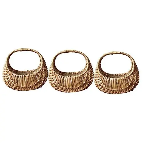 Produktbild: Amosfun 3St Blumenkorb aus Rattan Blumenständer für die Hochzeit Körbchen für Blumenmädchen Blumentöpfe Aufbewahrungskörbe aus Seegras handgewebter Blumenkorb Aufbewahrungskorb für Blumen