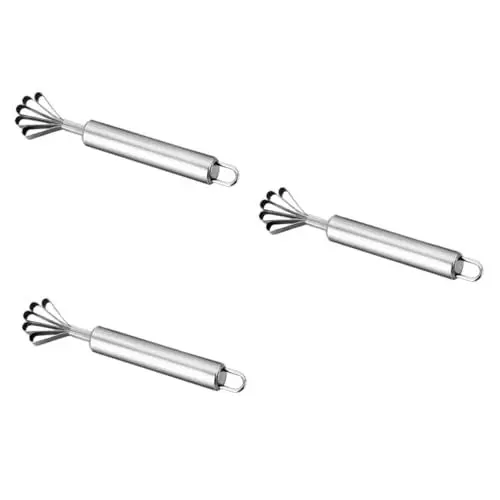 Produktbild: Amosfun 3St Fischreinigungswerkzeug Kratzer Fischreinigungsschäler klare Milchtüte Fischschaber Fischhäuter Reibe küchenhelfee Easy putz sparschäler Fischhautreiniger Kokosrasierer Silver