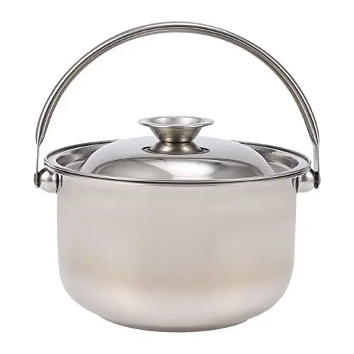 Produktbild: Amosfun 3St Kochschüssel Krabbentopf-Dampfgarer Dampftopf Kochtopf aus Emaille pressure cooker druckkochtopf bratpfanne Dampfer Suppentopf Antihaft-Kochutensilien Rostfreier Stahl Silver