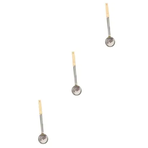 Produktbild: Amosfun 3St Löffel Portionskontrollpfannen Portion Spoodle Chili-Schöpfkelle Utensil Teil Kontrolle spoons supoon soße Portion Controller Portionierer mit Kunststoffgriff Metall Yellow