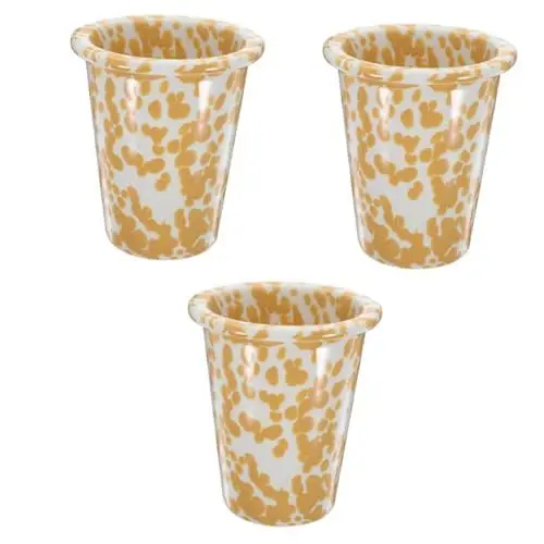 Produktbild: Amosfun 3St Porzellantasse Töpferbecher dekorativer Wasserbecher Getränkebecher Espresso wassergläser Kaffeetasse kaffeemilch kaffeegeschirr Saft Tassen Keramiktasse als Yellow