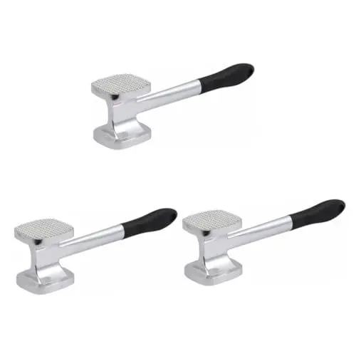 Produktbild: Amosfun 3St Rinderhammer nussknackerin Fleischklopfer Fleischhammer für zartes Fleisch Flacher Fleischhammer Kochhammer Zartmacherhammer Fleischzartmacher Aluminiumlegierung. Silver