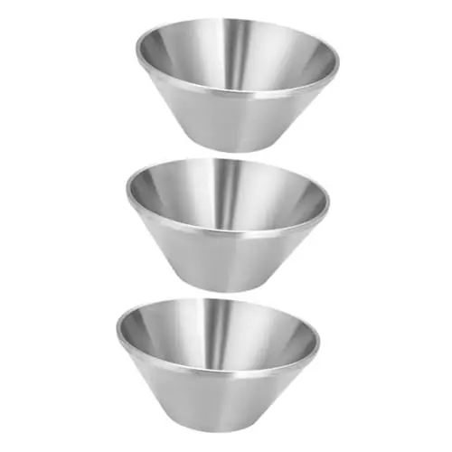Produktbild: Amosfun 3St Smoothie Desserts üssel edelstahlschüsseln edelstahlschalen snack bowl frühstücksschale Geschirr japanische Miso-Schalen Salatbehälter Eisschale Rostfreier Stahl Silver