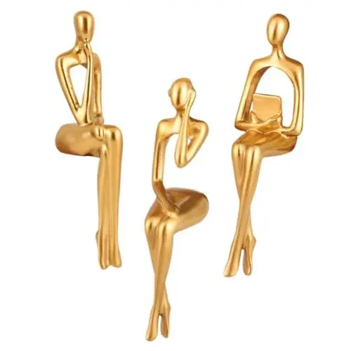 Produktbild: Amosfun 3St abstrakte Figurenornamente abstrakte Denkerskulptur Statue der menschlichen Figur bürodeko büro Dekoration bastelset Harzhandwerk für den Haushalt zarte Denkerverzierung