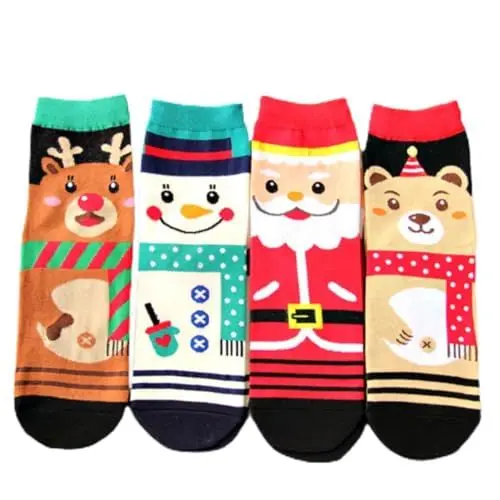 Produktbild: Amosfun 3 Paar weihnachtssocken kleines Geschenk Socken mit mittlerer Röhre sockenschuhe Herbst-Winter-Strümpfe mittlere Baumwollsocken Mittlerer Lauf einstellen ältere