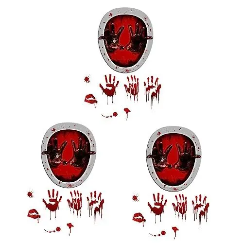 Produktbild: Amosfun 3 Sets Toilettensitz Aufkleber Rote Halloween Toilettensitz Aufkleber Kreative Wandaufkleber Badezimmer Wc Handaufkleber