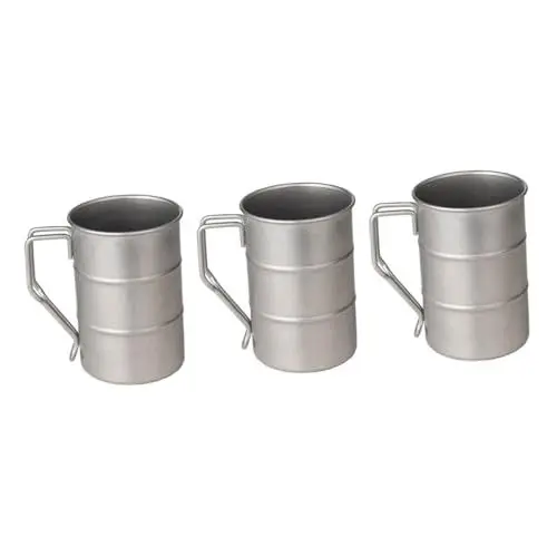 Produktbild: Amosfun 3 Stk Retro-Bierkrug Bierbecher Campingbecher im Freien Bierkrug aus Stahl Picknick-Weinbecher biergläser beer mug Outdoor-Wasserbecher Camping Weinbecher Edelstahl 304 Silver