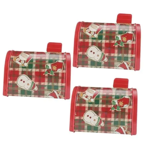 Produktbild: Amosfun 3 Stk Weihnachtsbriefkasten Weihnachtsdose Aus Metall Urlaubsbrief Dose Dosen Für Weihnachtsleckereien Rechteckige Keksdose Keksdosen Urlaub Keksdose Geschenktasche Eisen Plätzchen
