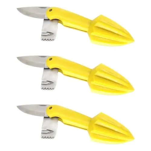 Produktbild: Amosfun 3 Stück 3 1 Zitronenbohrer Zitronenextraktor Zitronenreibe Zitrusreibahle Saftmaschine Zitruspresse Handentsafter zitronensaft Zitronenpresse Zitronenschale Obstmesser Yellow