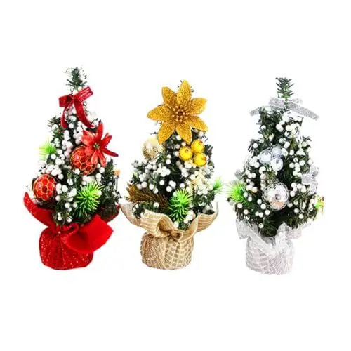 Produktbild: Amosfun 3stücke Teiliges Weihnachtsbaum Dekoration Für Schreibtisch Lifelike Weihnachtsbaum Ornament Für Festlichkeiten Partys Und Heimdekoration
