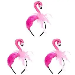 Produktbild: Amosfun 3 Stück Flamingo-Stirnband Flamingo-Kopfschmuck für Hawaii-Karneval Tropisches Party-Haar-Accessoire Party-Deko (Rosa)