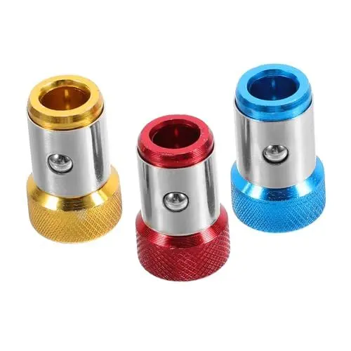 Produktbild: Amosfun 3 Stück Schraubendreherkopfmagnetizer Magnethalter Schlüssel Werkzeugmagnet Mechaniker Magnete magnetischer Bithalter Schraubendreher -Bithalter Aluminiumlegierung