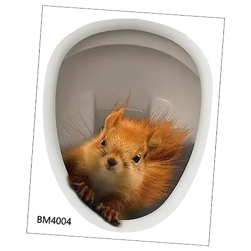 Produktbild: Amosfun 3d Eichhörnchen Toilettenaufkleber Dekorativer Selbstklebender Wandaufkleber Für Badezimmer