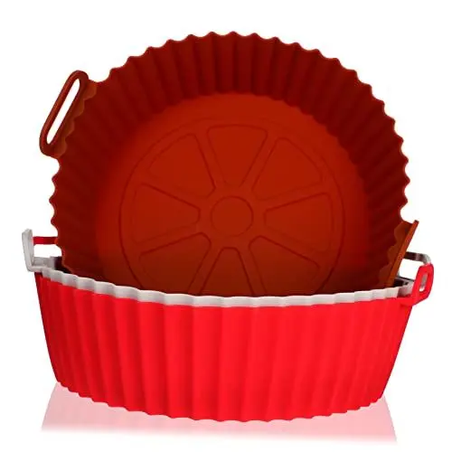 Produktbild: Amosfun 3st Bratpfanne Backofen Backkorb Quadratische Grillpfanne Quadratische Backform Airfryer-einsätze Luftfritteusen-pads Luftofen Backkorb Tablett Backpapier Runde Backform Kieselgel