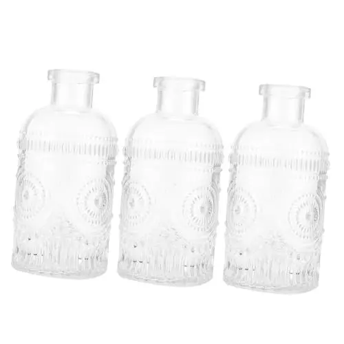 Produktbild: Amosfun 3st Geprägte Vase Mittelstücke Große Vase Hydroponischer Garten System Blaue Vasen Hohe Bodenvase Vasen Für Tafelaufsätze Blumenvase Halter Für Blumenarrangements Rosa Vase Glas