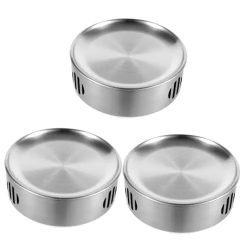 Produktbild: Amosfun 3st Grillrost Aus Edelstahl Gasherd Im Freien Wok-brenner Gasherd Brenner Grillofen Tragbare Mini-heizung Quemadores Para Estufa De Gas Tisch-teekocher Rostfreier Stahl Silver