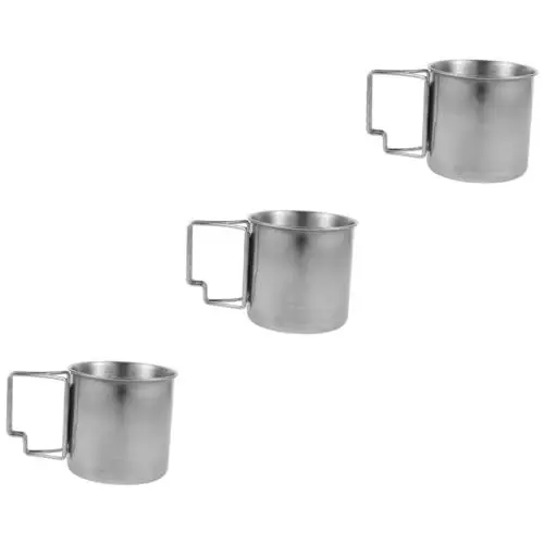 Produktbild: Amosfun 3st Outdoor-wasserbecher Outdoor-camping-tassen Camping-kaffeekanne Rucksack-becher Espressotassen Outdoor-camping-teebecher Campingbecher Und -becher Henkelbecher Rostfreier Stahl