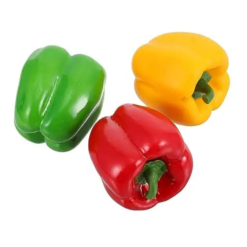 Produktbild: Amosfun 3st Simuliertes Gemüsemodell Kinderspielzeug Weihnachtsdeko Paprika Simulation Gemüsedekor Pflanzliche Verzierungen Simulation Piment Gefälschtes Gemüse Ornamente Schaum Künstlich