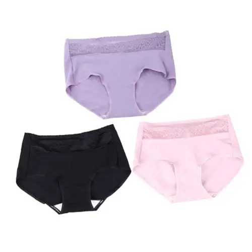 Produktbild: Amosfun 3st Spitzen-Boyshort-höschen Reiseunterlagen Reisehöschen Spitzen-bikini-höschen Kurze Höschen Aus Baumwolle Spitzenhöschen Mittlere Taille Schwangere Frau Bohnenpaste Pulver