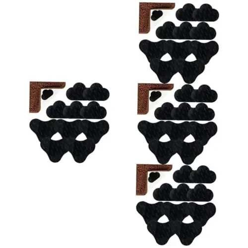 Produktbild: Amosfun 40 STK Anti-Rutsch-Aufkleber für Teppiche teppichschutz Teppich fixierung Fußböden Teppichband Eckgreifer für Teppiche schwarzer Teppich rutschfeste Teppichunterlagen Teppichbänder