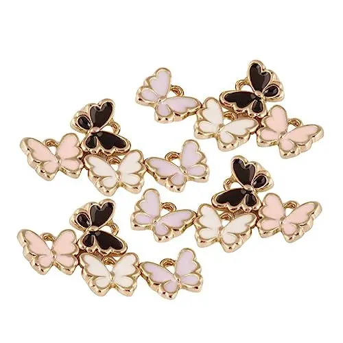 Produktbild: Amosfun 40st Anhänger Aus Metall Emaille-anhänger Für Die Schmuckherstellung Emaille-armbandanhänger Schmuckzubehör Schlüsselanhänger-zubehör Goldanhänger Charm-anhänger Legierung Amulett