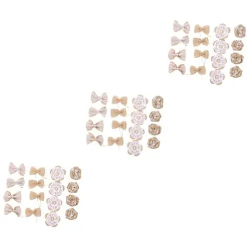 Produktbild: Amosfun 48stücke Jute Blumen Schleifen Teiliges Dekorations Grobem Jute -Feste Hochzeiten Und Kreative Bastelprojekte Rustikale Und Elegante Gestaltung Für Hochzeiten Und Partys