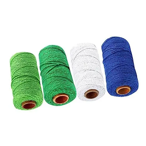 Produktbild: Amosfun 4 Rolle Wickelseil Strickschnur Zum Basteln Natürliches Kochgarn Bäckergarn Nylonschnur Makramee-zubehör DIY & Handwerk Baumwollkordel Verdrehtes Schnurseil Vielfalt Wäscheleine