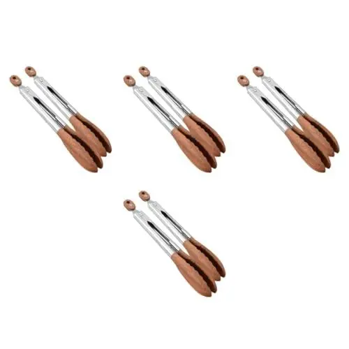 Produktbild: Amosfun 4 Sätze 4 Sets Lebensmittelzange Toaster Kochpinzette Grillzange Grillzange Servierzange Holz Holzzange Küchenpinzette Zum Kochen Holzzange Für Toaster 2 Stück * 4