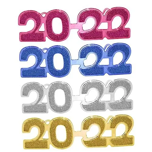 Produktbild: Amosfun 4 Stück 2022 Stylingbrille Brillen Foto Requisiten 2022 Partybrille lustige Verkleidungsbrille Hochzeitsbrille kinderferngläser kinderbrille lustige schauspiele lustige Brille Stk