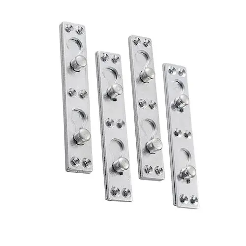 Produktbild: Amosfun 4 Stück Bett Gemel Bettbeschläge Bettverbindung Bettbeschlag-Verbindungsschrauben Bettgitter-Aufhänger-Hardware Bettenersatzanschlüsse Scharnier verdicken Verbindungsscharnier