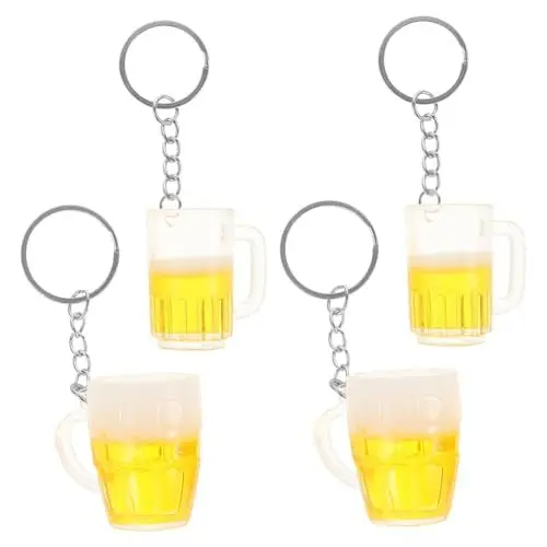 Produktbild: Amosfun 4 Stück Bier Schlüsselanhänger Bierbecher Schlüsselanhänger Bierbecher Schlüsselanhänger Bierbecher Schlüsselanhänger Zarter Schlüsselanhänger Schlüssel