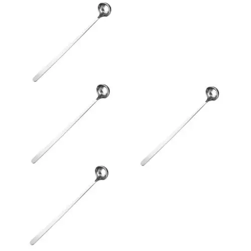 Produktbild: Amosfun 4 Stück Langer Rührlöffel Chinesischer Suppenlöffel Wok-utensilien Großer Löffel Suppenkelle Anfassen Große Schöpfkelle Chili-schöpfkelle Küchenlöffel Soße Rostfreier Stahl Silver