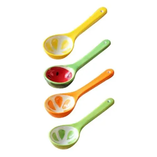 Produktbild: Amosfun 4 Stück Löffel für den einzug spoons küchen gadgets esszimmer kitchen gadgets Geschirr Eistee Porzellansuppe Ei aus Porzellan kleiner Kaffee Küchenversorgung gemalt