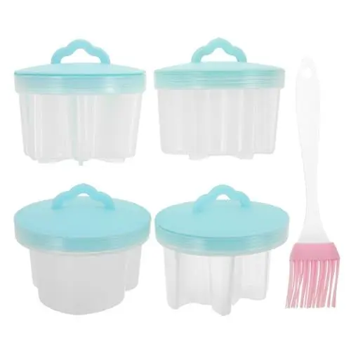Produktbild: Amosfun 4 Stück Nahrungsergänzungsmittel Schimmel Gedünstetes Ei Eierkocher Auf Dem Herd Gedämpfte Eierschale Ei Wilderer Schalenform Pochierbecher Für Eier Ei-wilderer-tablett Pp Blue