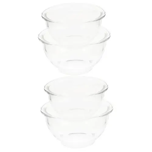 Produktbild: Amosfun 4 Stück Salatschüssel aus Glas transparente Salatschüssel Teeparty-Dekorationen instant noodle bowl instant nudeln bowl Glasschüssel für den Haushalt Dessert-Aufbewahrungsschale