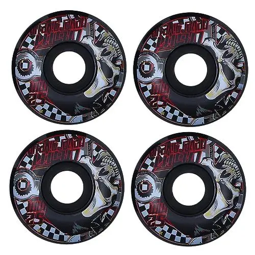 Produktbild: Amosfun 4 Stück Schädel-skateboardräder Longboard-räder Abstandshalter Für Cruiser-räder Cruiser-Skateboard Skateboard-zubehör Street-Skateboard-räder EIN Radbrett Knochen Straße Pu