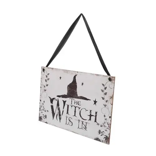 Produktbild: Amosfun Happy Halloween Schild 4 Stück Türanhänger Für Halloween Hexenschild Hängeschild Gothic Halloween Willkommenstürschild Halloween Hexendekorationen Herbstdekoration Halloween Dekoration Halloween